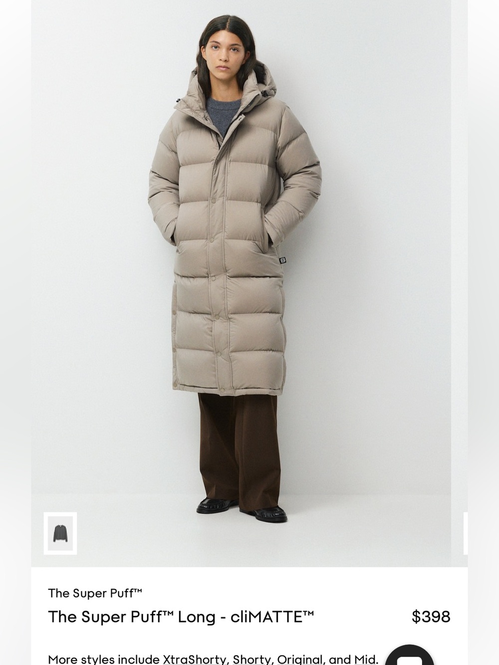 Aritzia the super puff long climate small